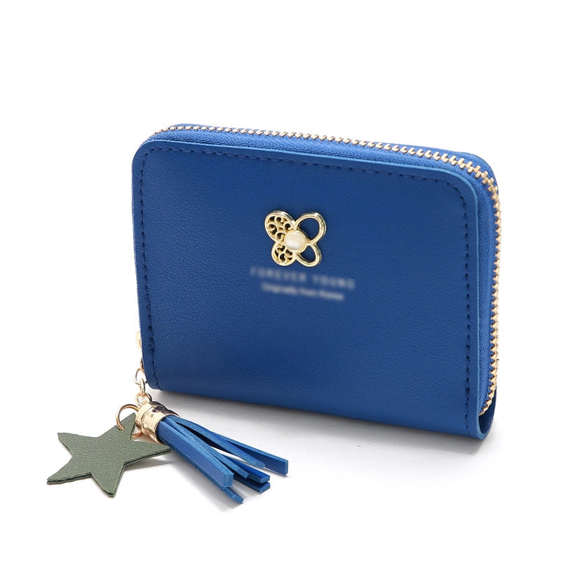 Korean Four-leaf Flower Zipper Short Wallet