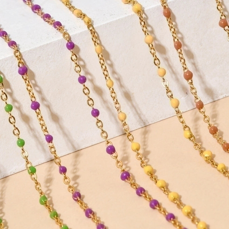 Minimalist Printing Stainless Steel Alloy Plating Gold Plated Necklace