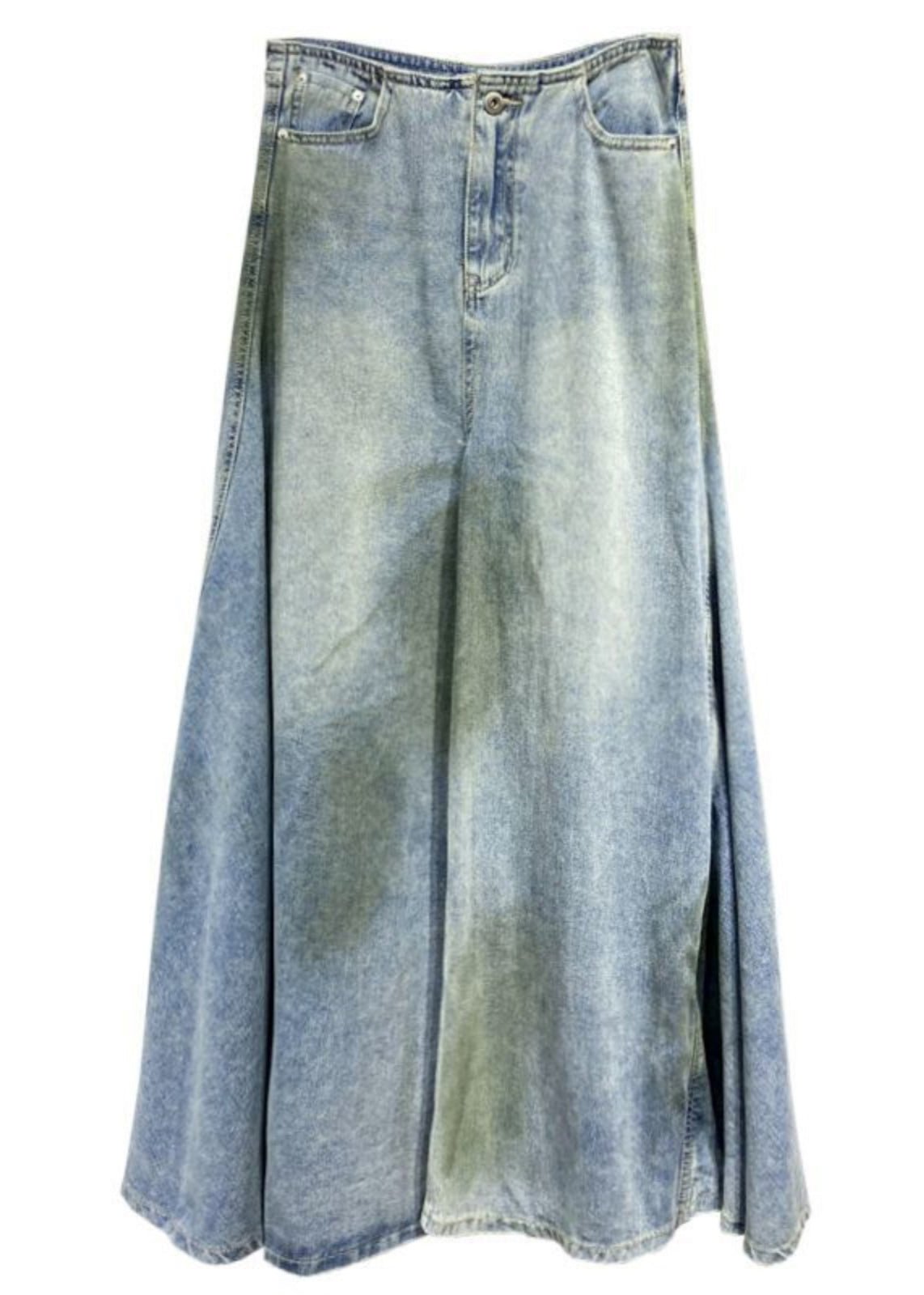 Modern Blue Original Design High Waist Denim Skirts Summer