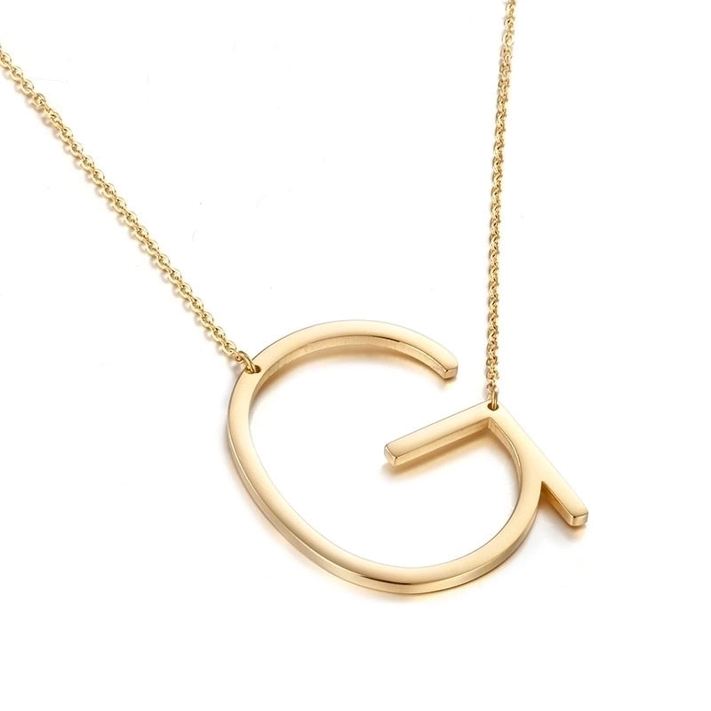 Titanium Steel 18K Gold Plated Minimalist Plating Letter Necklace