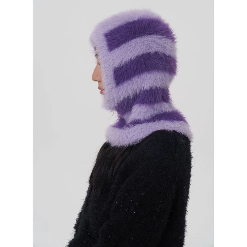Women's Casual Stripe Eaveless Wool Cap