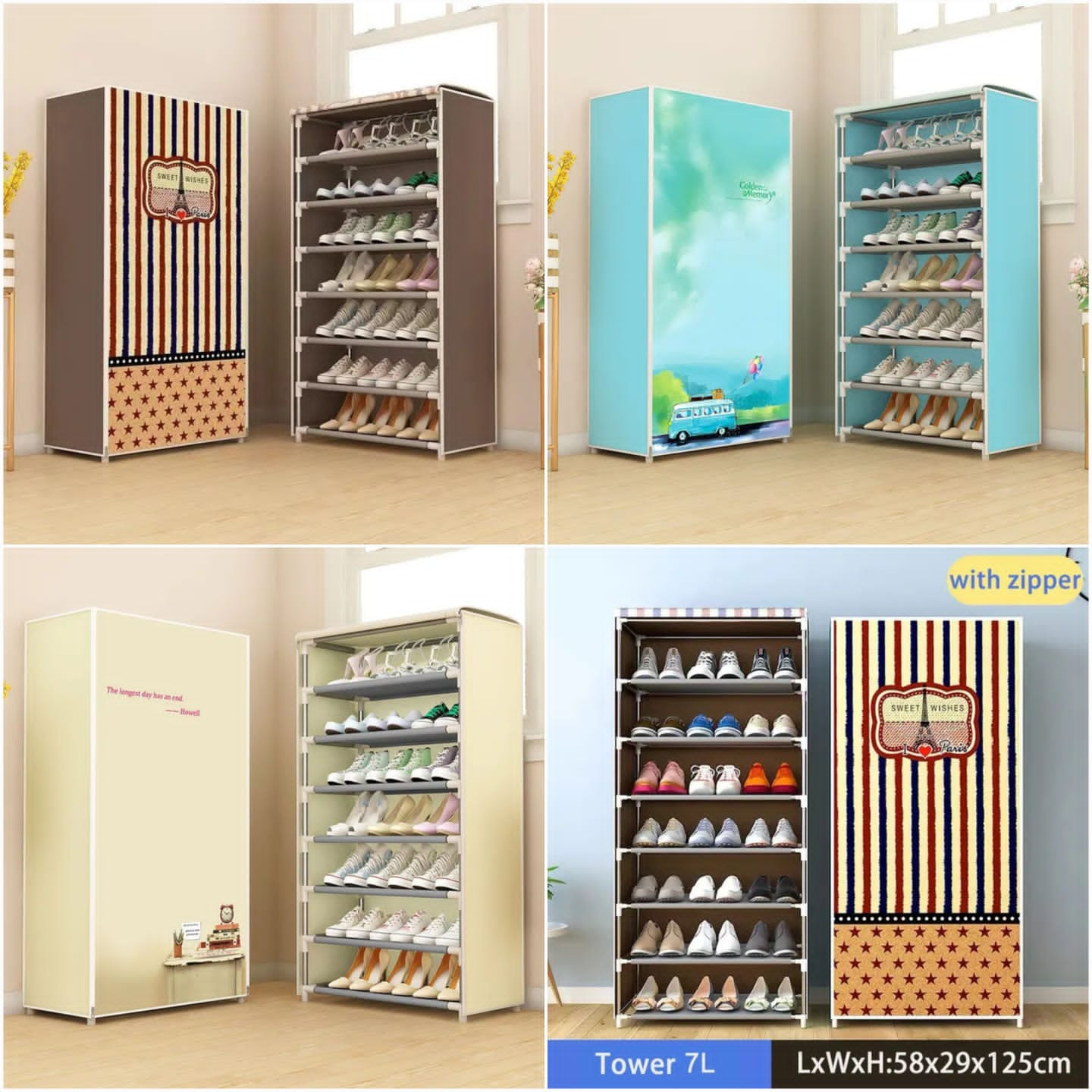 7 Layer Printed Shoe Rack