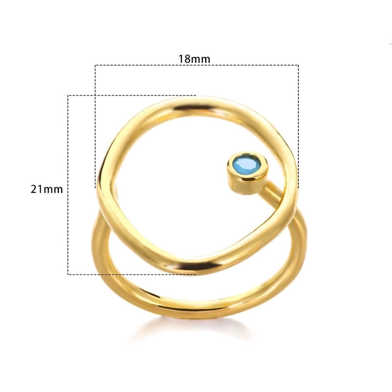 Minimalist Classic Style Solid Color 304 Stainless Steel Gold Plated Plating Rings