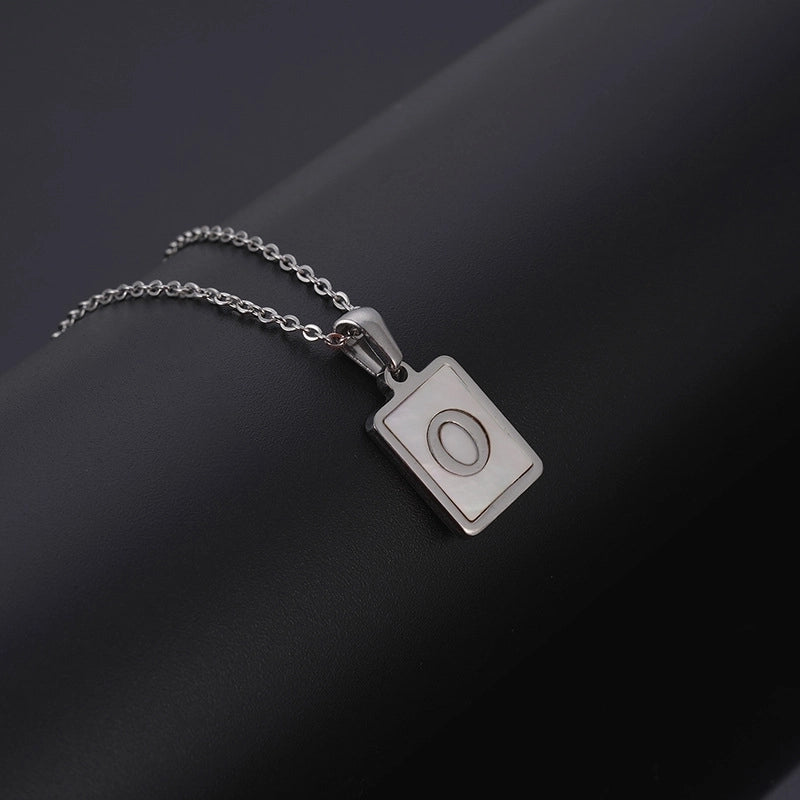 Minimalist Letter Rectangle 304 Stainless Steel Titanium Steel Shell 18K Gold Plated Plating Pendant Necklace
