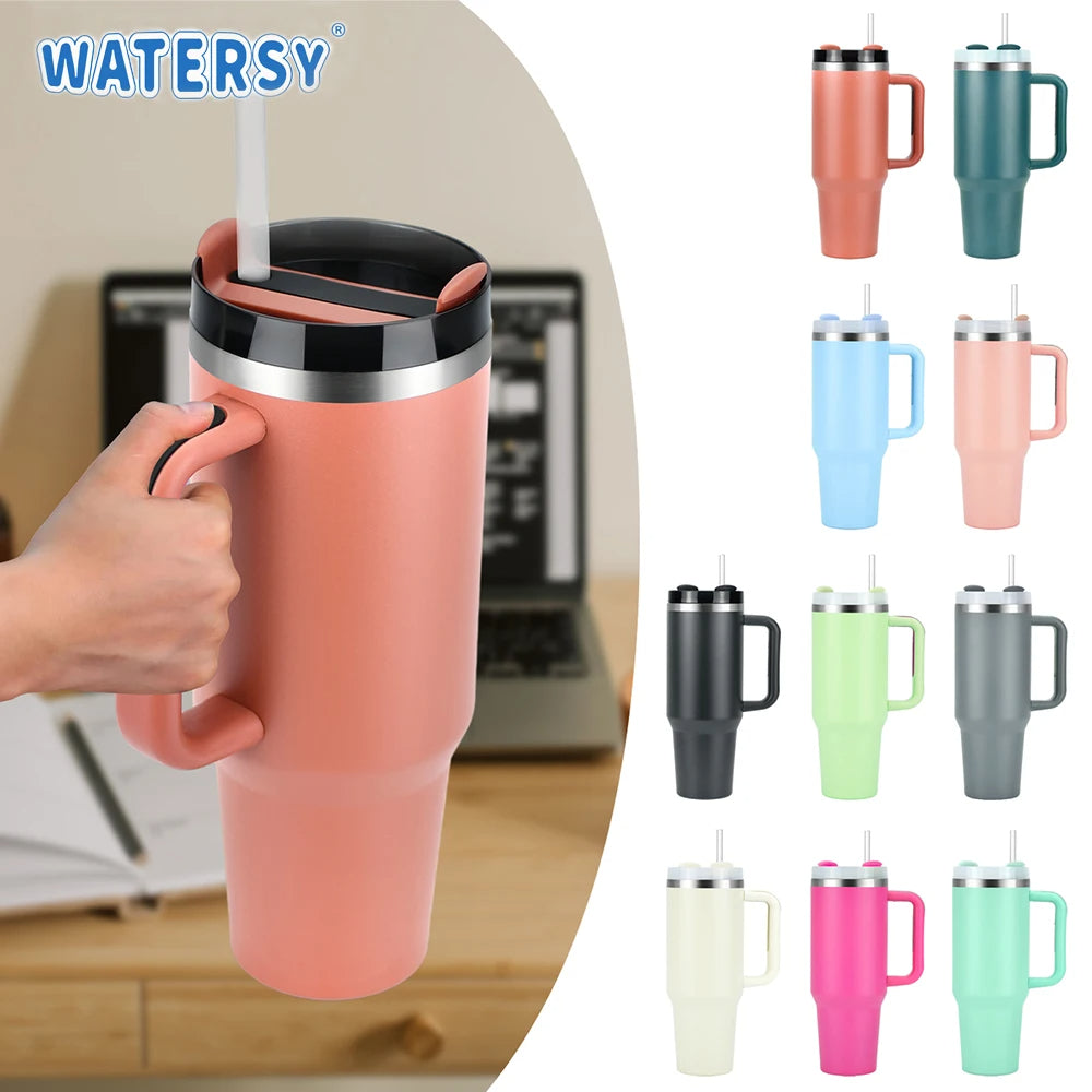 Stainless Steel Tumbler with Straw