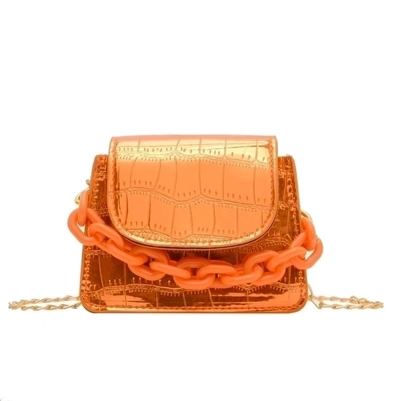 Girl's Pu Leather Solid Color Elegant Square Flip Cover Shoulder Bag Crossbody Bag
