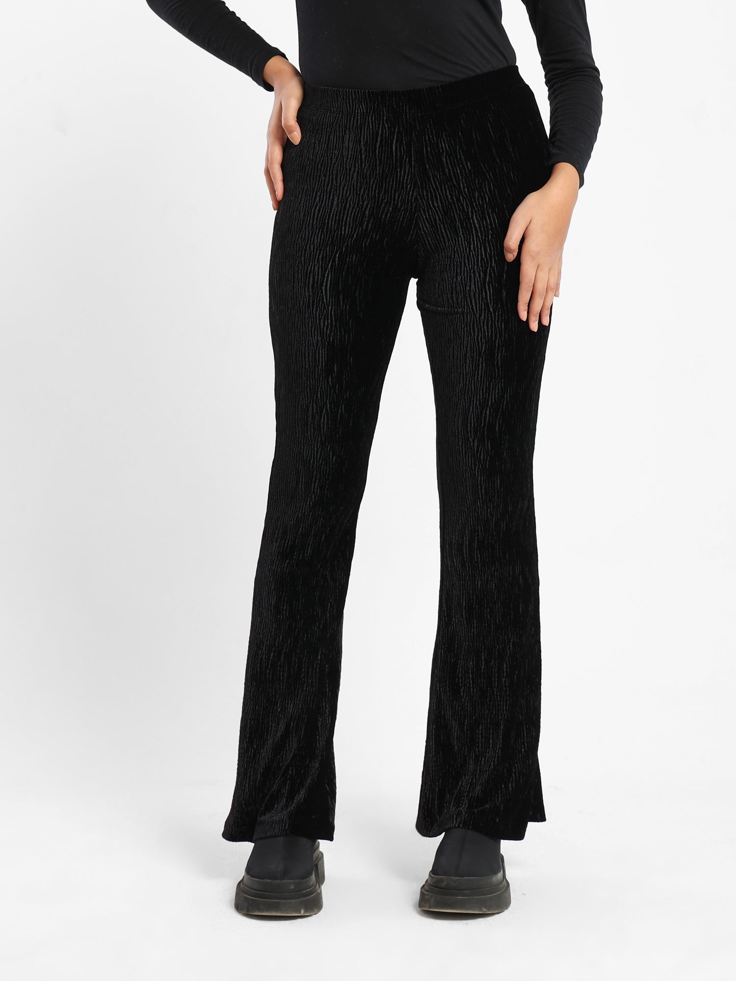 Textured Flared Pants