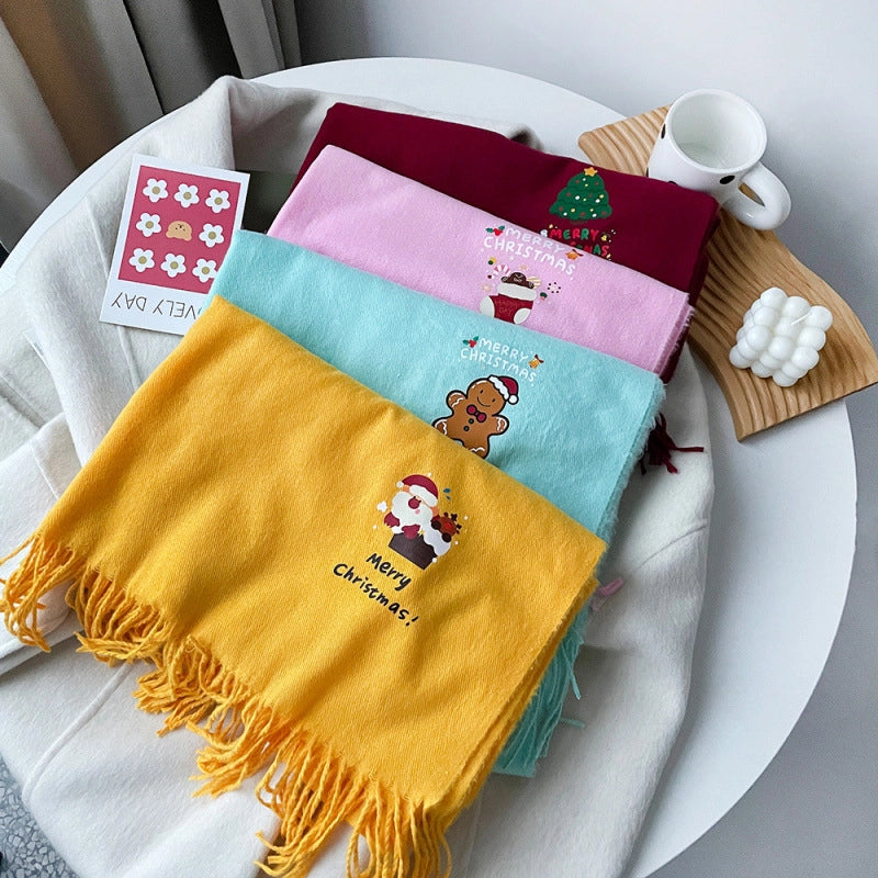 Women's Streetwear Santa Claus Polyester Scarf
