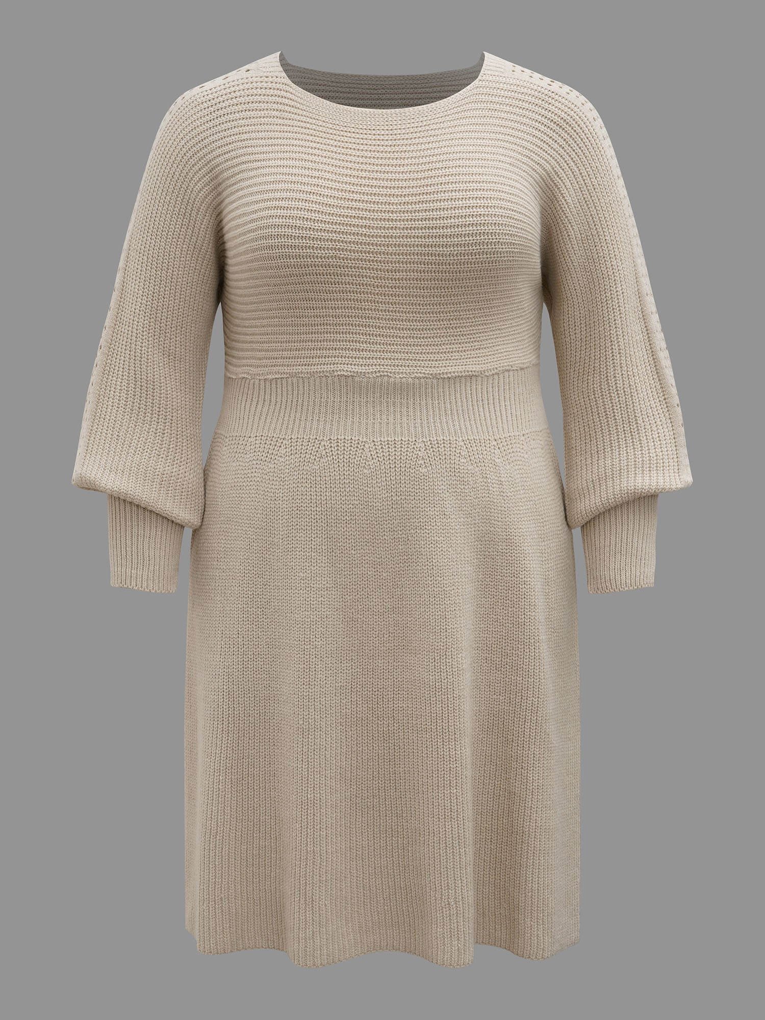 Solid Dolman Sleeve Cable Knit Dress