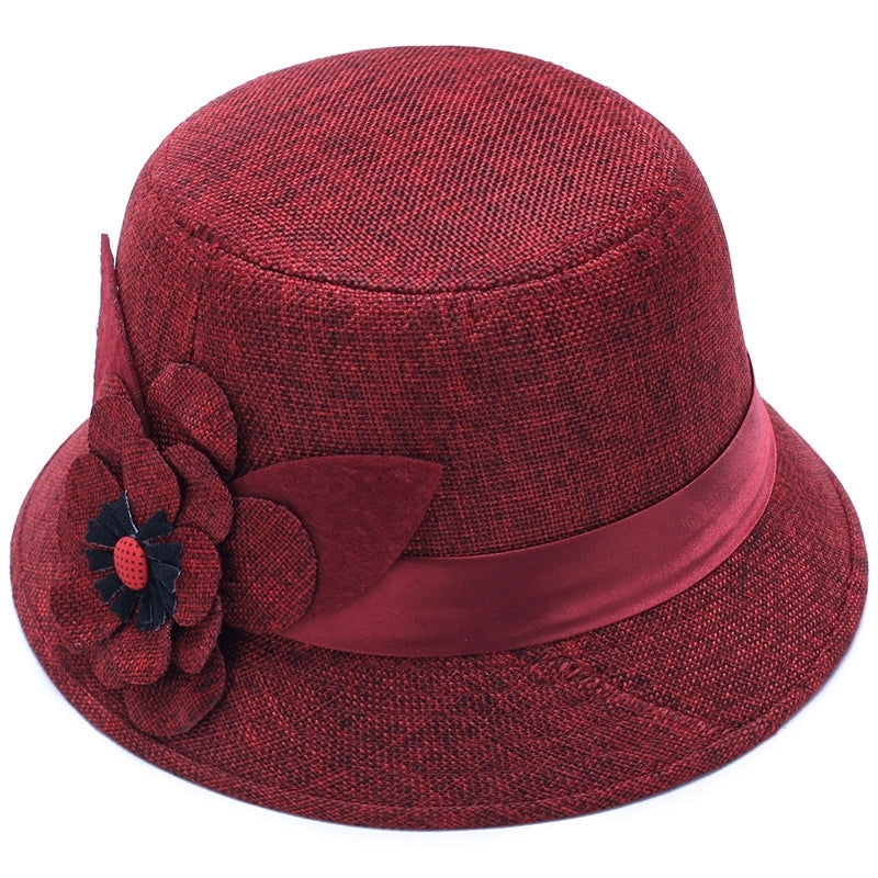 Women's Casual Elegant Retro Flower Wide Eaves Fedora Hat