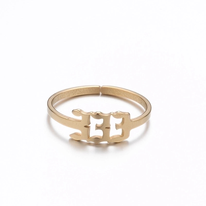 Fashion Number 201 Stainless Steel No Inlaid 18K Gold Plated Plating Open Ring