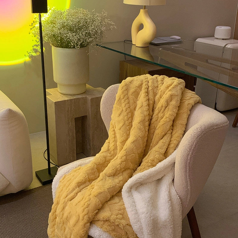 Lamb Wool Tower Velvet Blanket Winter Coral Fleece Nap Blanket Multi-color Autumn And Winter Office Blanket
