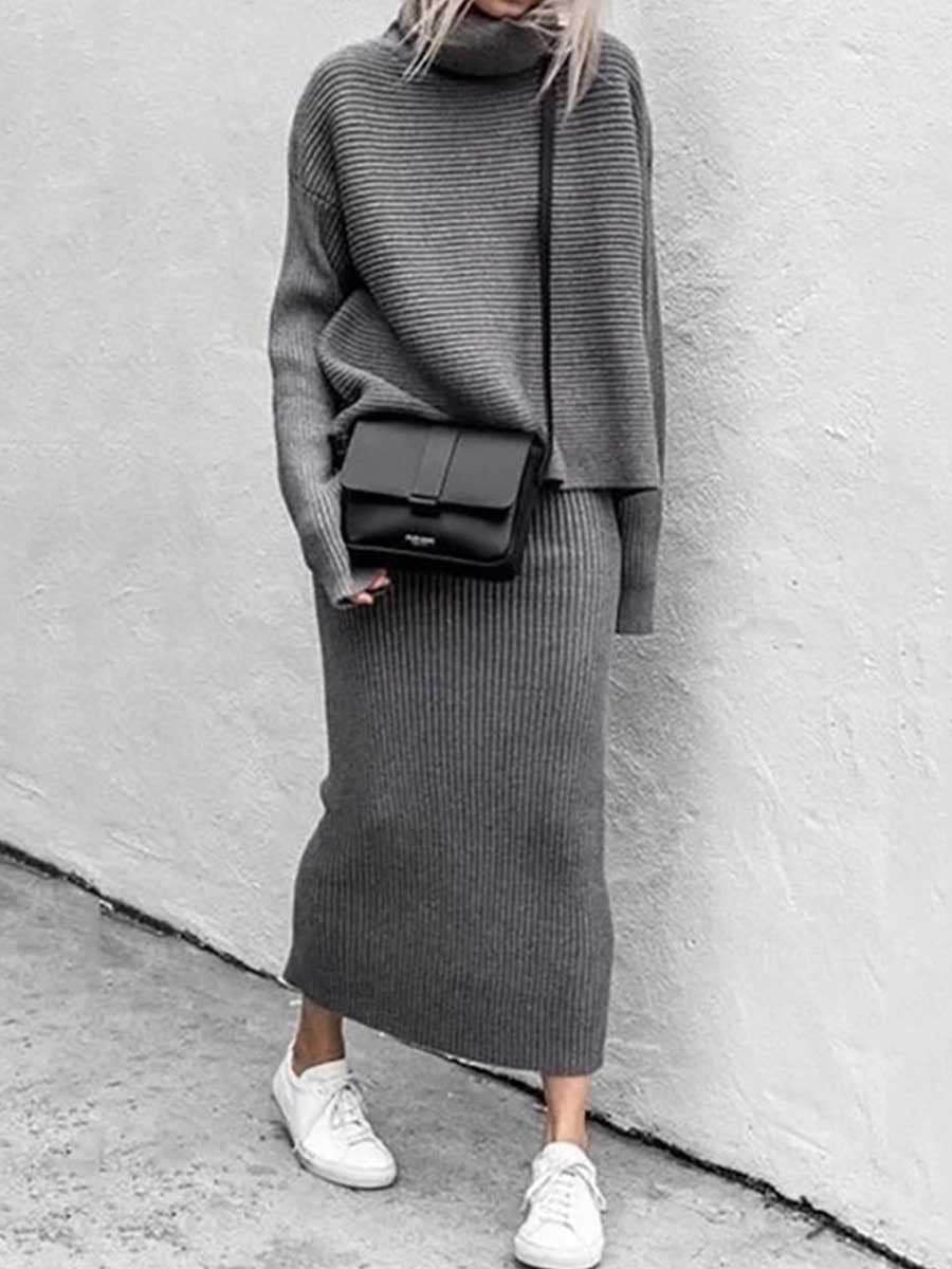 High Collar Knit Suit