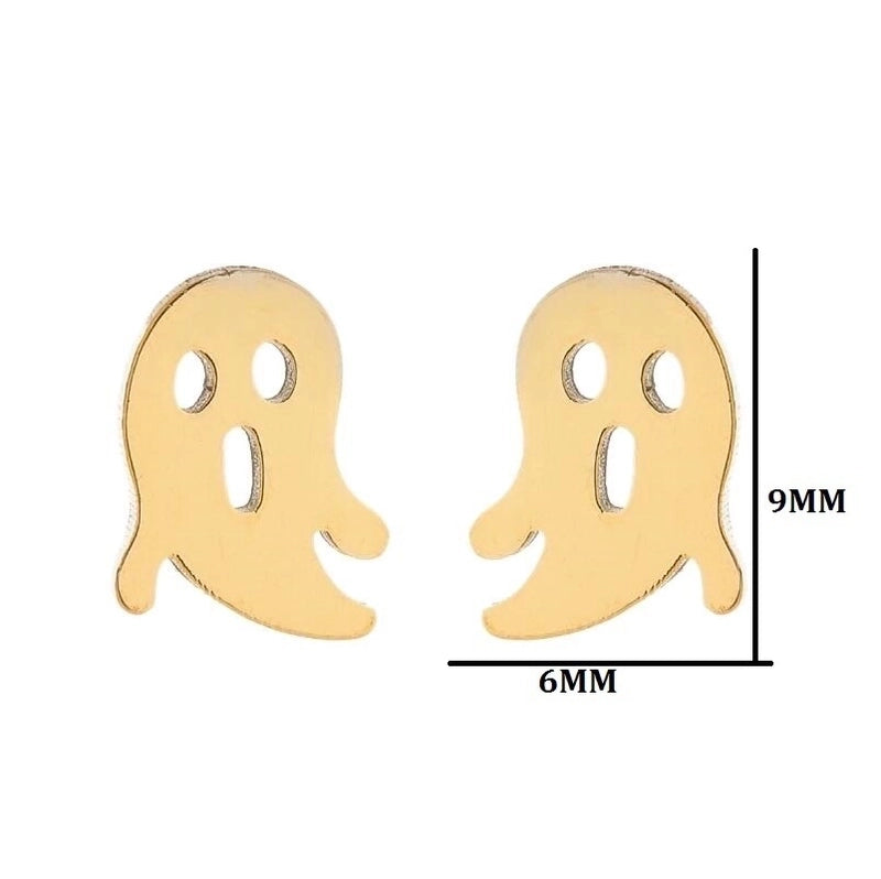 Minimalist Animal Stainless Steel Plating Hollow Out Ear Studs 1 Pair