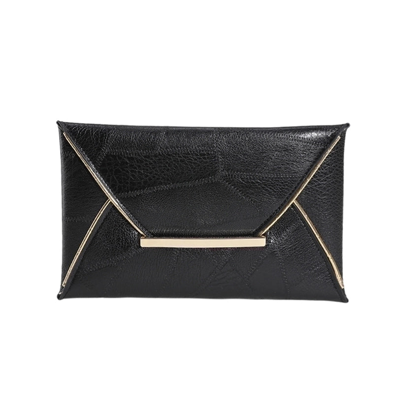 Women's Pu Leather Solid Color Vintage Style Square Flip Cover Clutch Bag