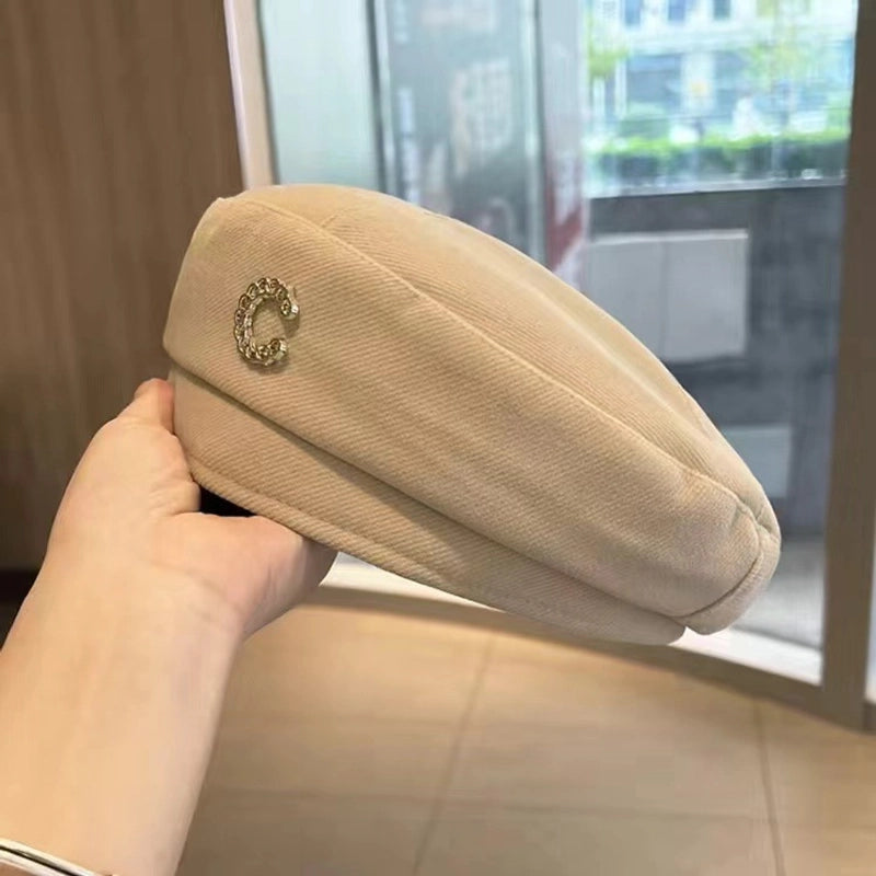 Love Beret Love 2025 Women Autumn And Winter New Woolen Hat Big Head Circumference Face Small