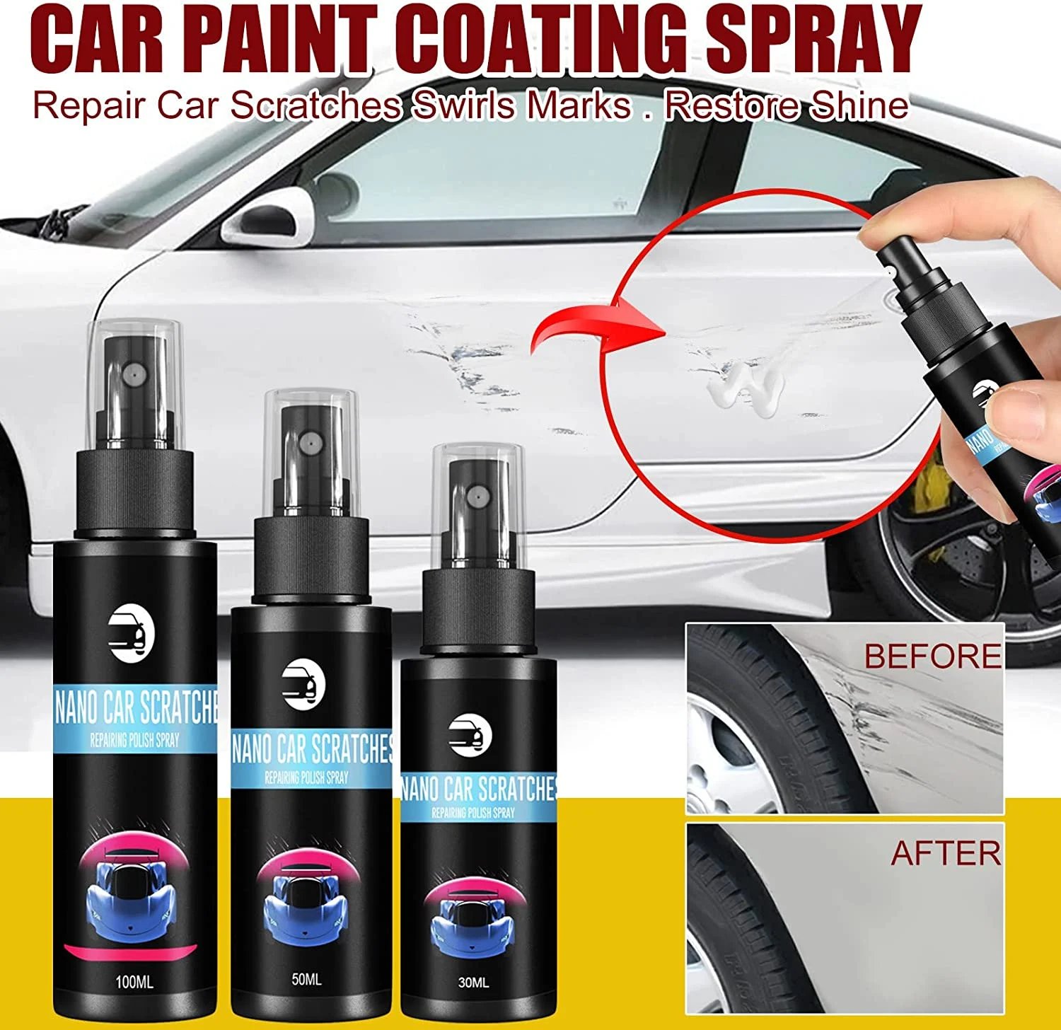 🔥🔥Last Day 69% OFF🔥🔥 Car Scratch Repair Spray🚙 suitable for all colors car paint