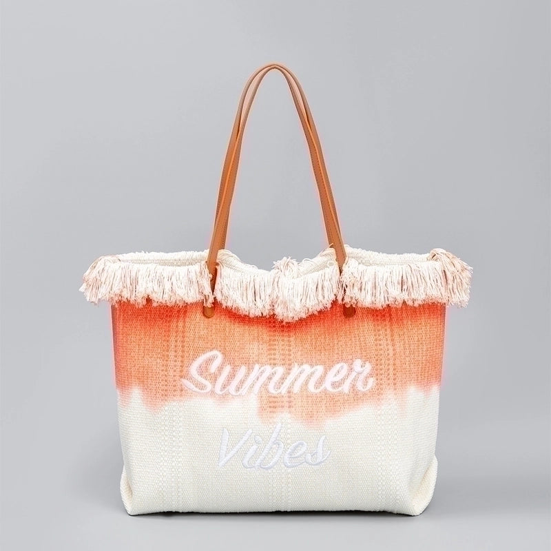 Women's Canvas Letter Gradient Color Elegant Square Magnetic Buckle Shoulder Bag