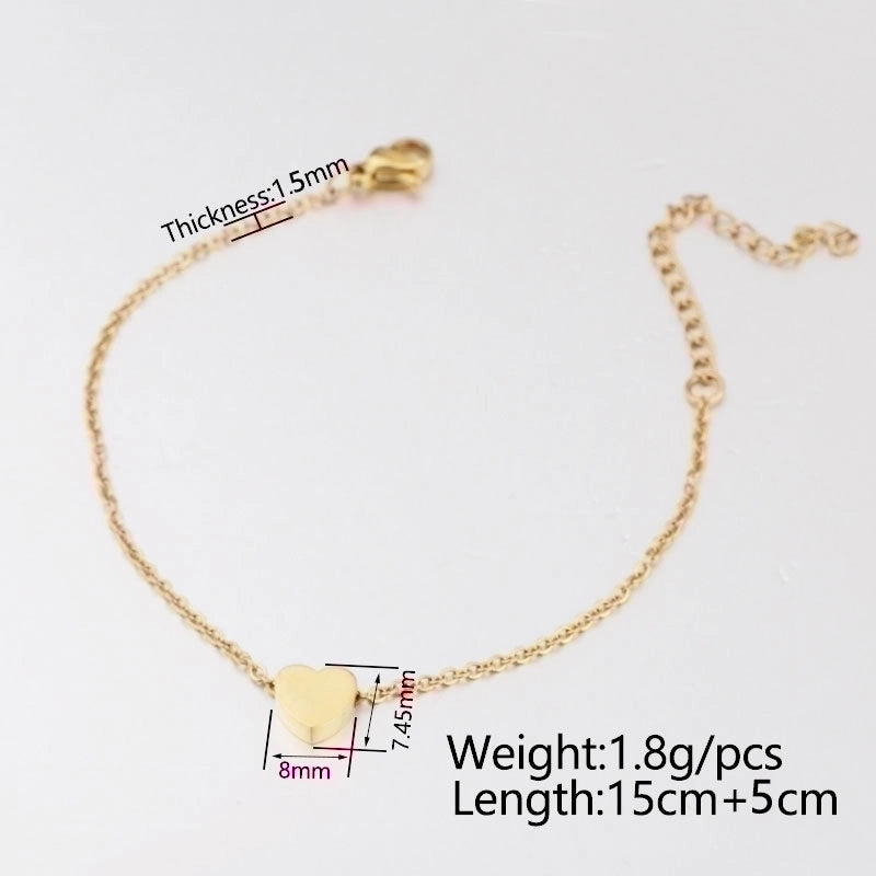 Minimalist Solid Color Stainless Steel 18K Gold Plated Rose Gold Plated None Bracelets In Bulk