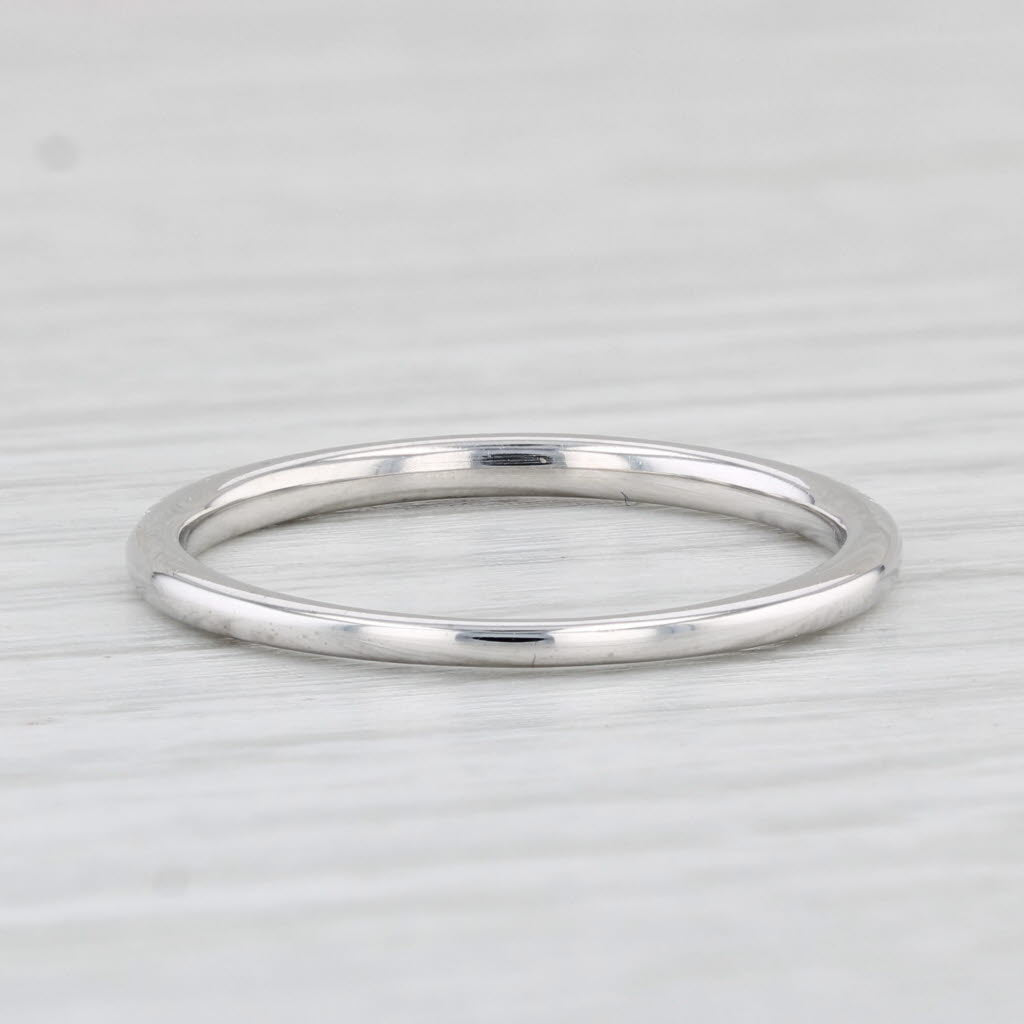 0.12ctw Diamond Wedding Band 14k White Gold Stackable Ring Size 8.25