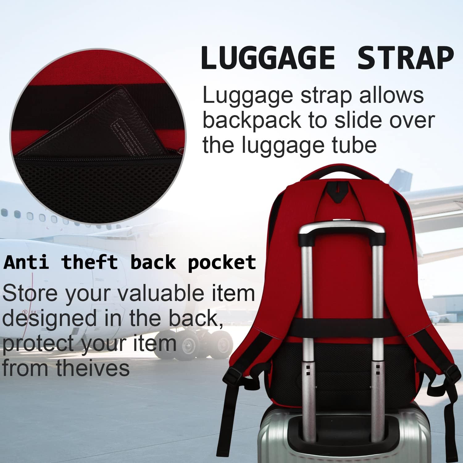 Laptop Backpack,Business Travel Anti Theft Slim Durable Laptops Backpack with USB Charging Port,Water Resistant College Computer Bag for Women & Men Fits 15.6 Inch Laptop and Notebook - Black