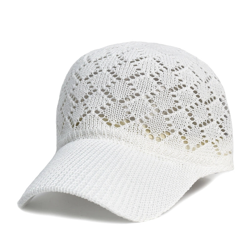 Hat Summer Outdoor Sun Hat Women's Hollow Mesh Breathable Baseball Cap Knitted Cap