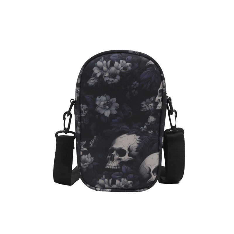 Halloween Women's Oxford Cloth Color Block Skull Streetwear Square Zipper Shoulder Bag Crossbody Bag