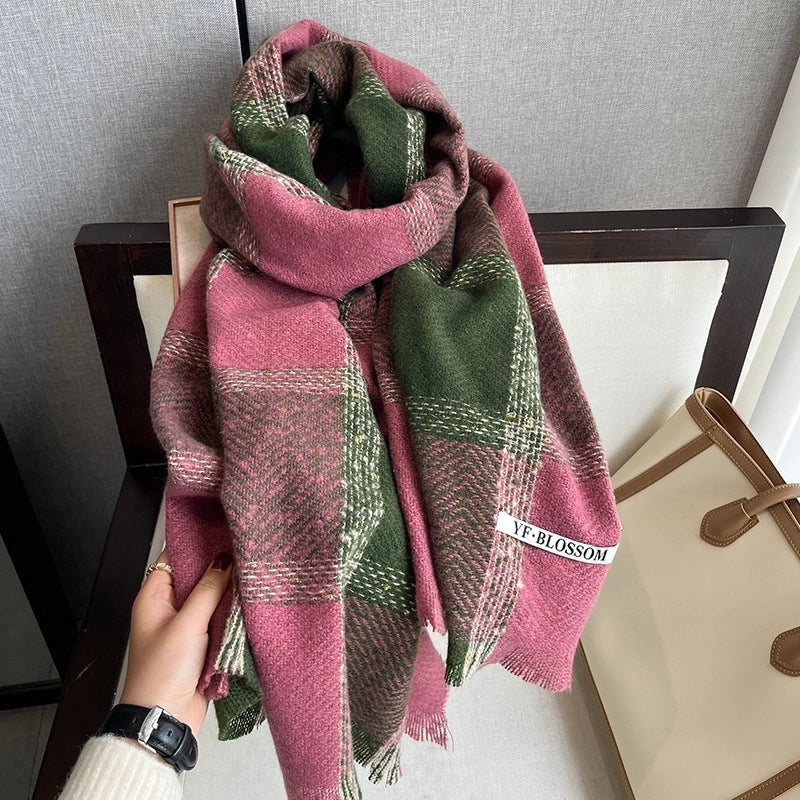 Women's Modern Style Classic Style Lattice Imitation Cashmere Acrylic Scarf
