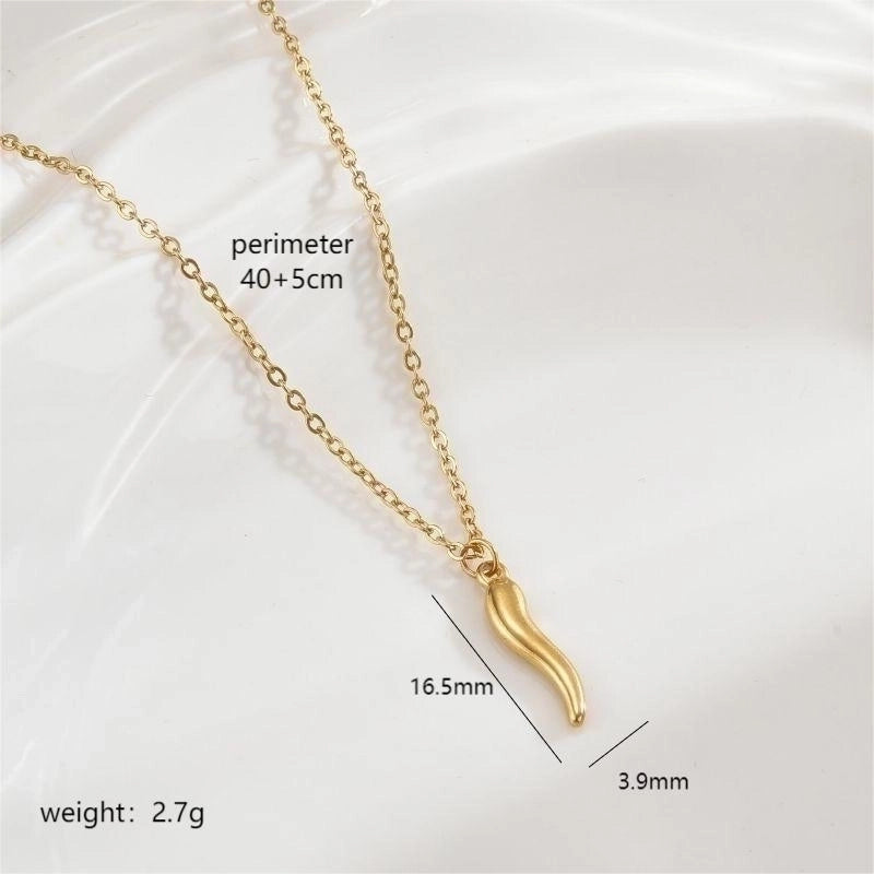 Stainless Steel 18K Gold Plated Minimalist Plating Solid Color Necklace