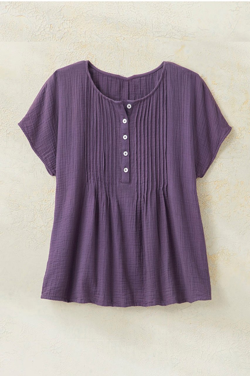 Summer Breeze Gauze Pintuck Top