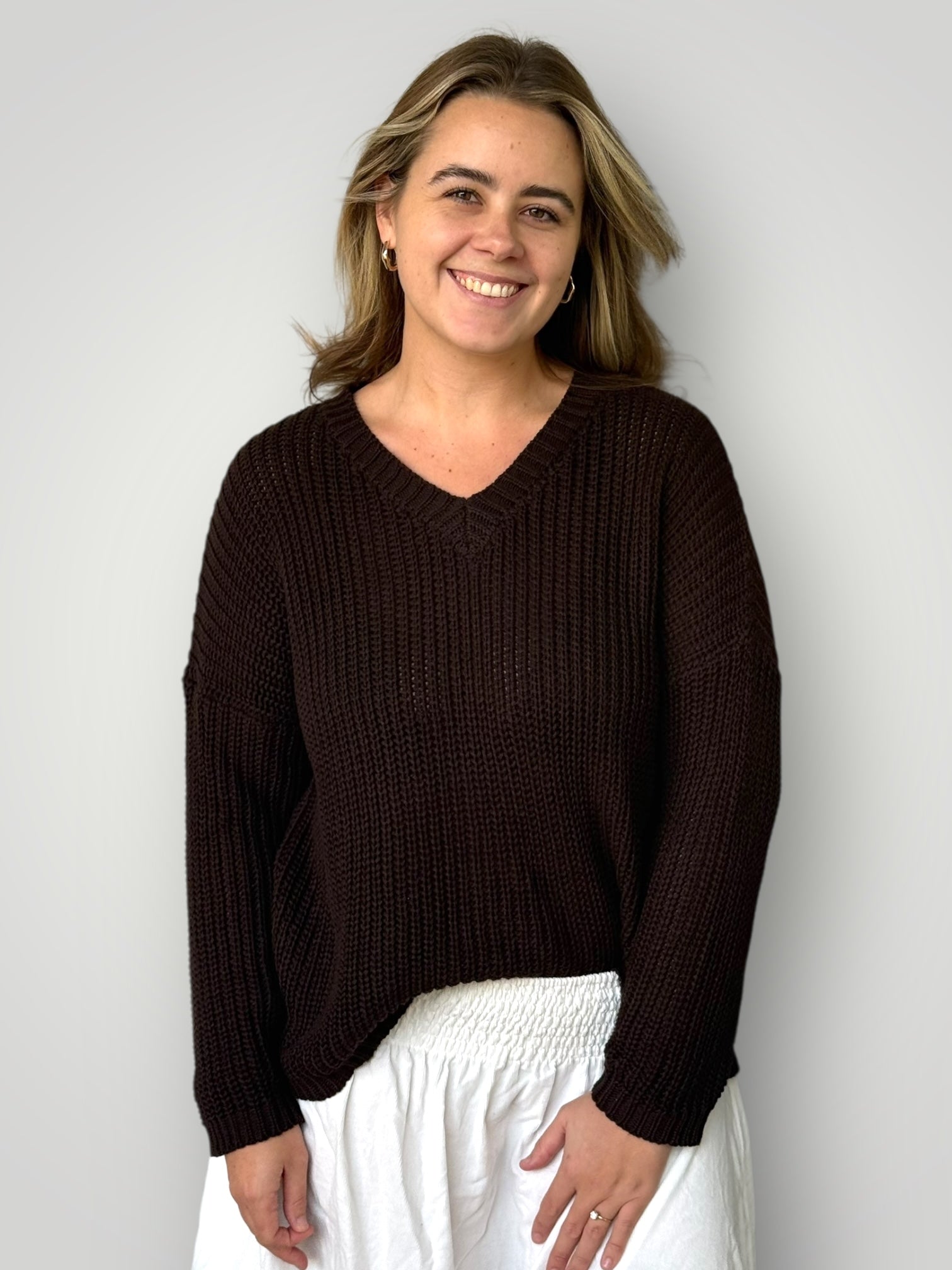 jasper cotton knit - chocolate