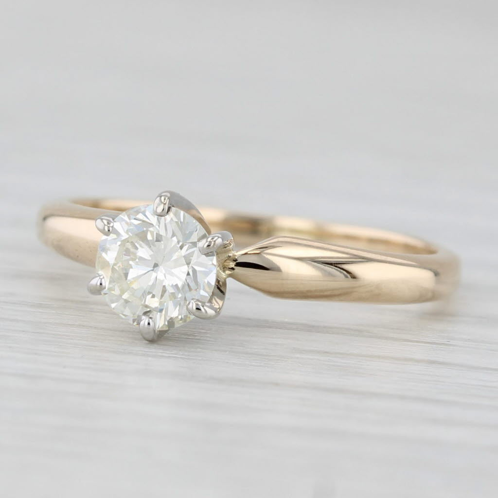 0.48ct Round Diamond Solitaire Engagement Ring 14k Yellow White Gold Size 5