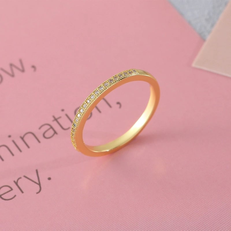Copper 18K Gold Plated Gold Plated Plating Inlay Water Droplets Heart Shape Zircon Open Rings Rings