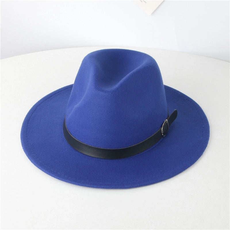 Retro Wool Hat Belt Brim Top Hat Women's Autumn And Winter  Casual Jazz Hat