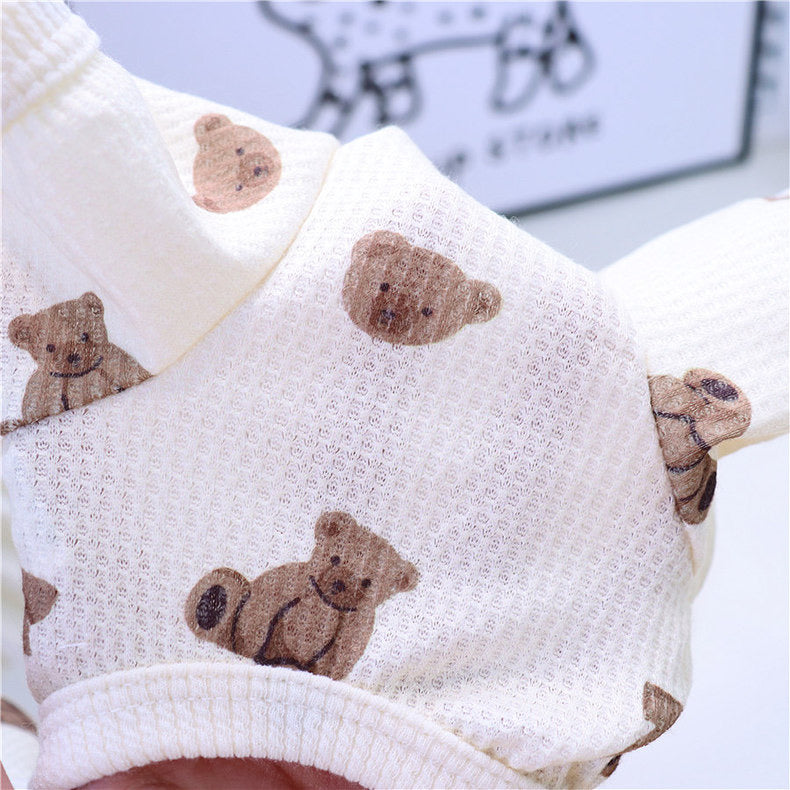 Waffle Bear Printed Dog Jumpsuits/Vest