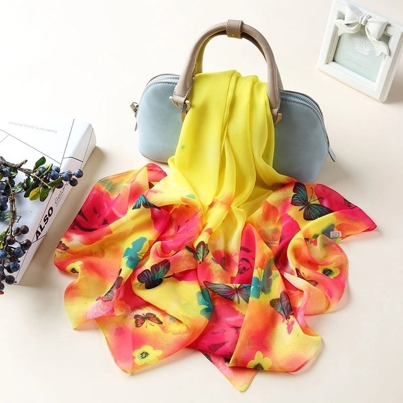 Sand Scarf Summer Small Scarf Dual-use Small Scarf Classic Leopard Chiffon Scarf Women Thin Shawl