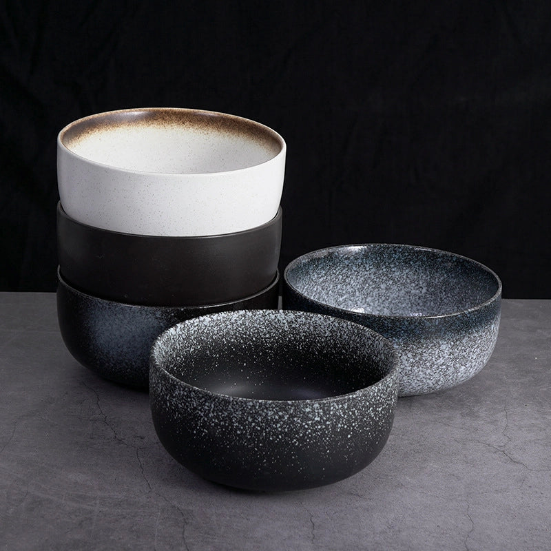 Ceramic Retro Soup Bowl Salad Bowl Dishes Dish Bowl Ramen Bowl Large Soup Household Bowl