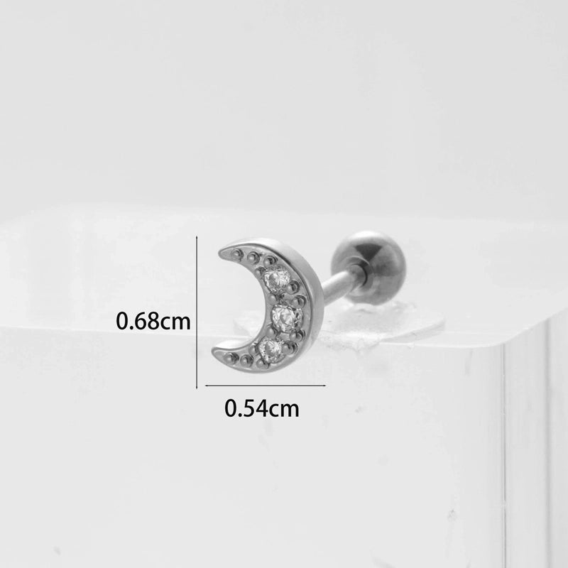 Ear Cartilage Rings & Studs Flower 316L Stainless Steel  Copper Inlaid Zircon