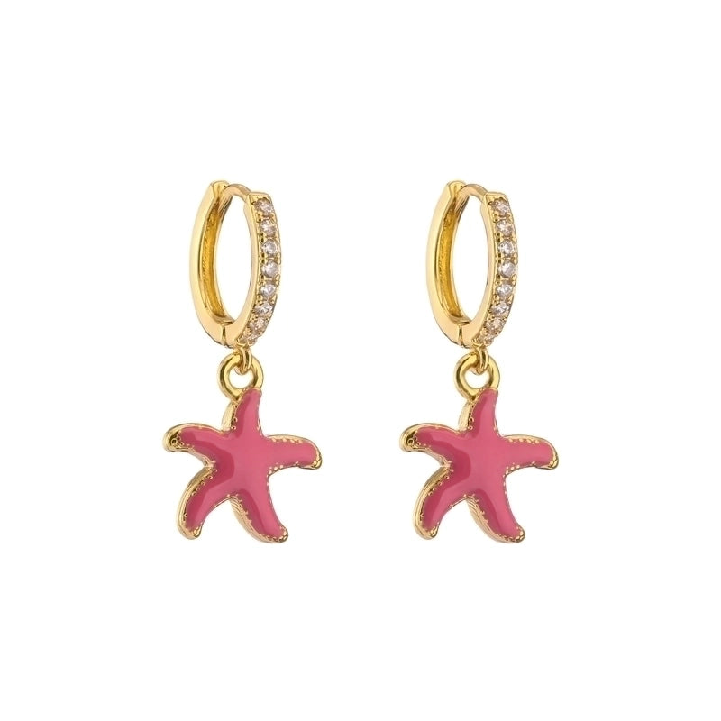 Cute Heart Plating Copper Zircon Copper Earrings