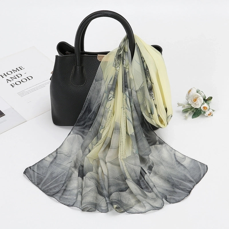 Women's Elegant Lady Lotus Chiffon Silk Scarf