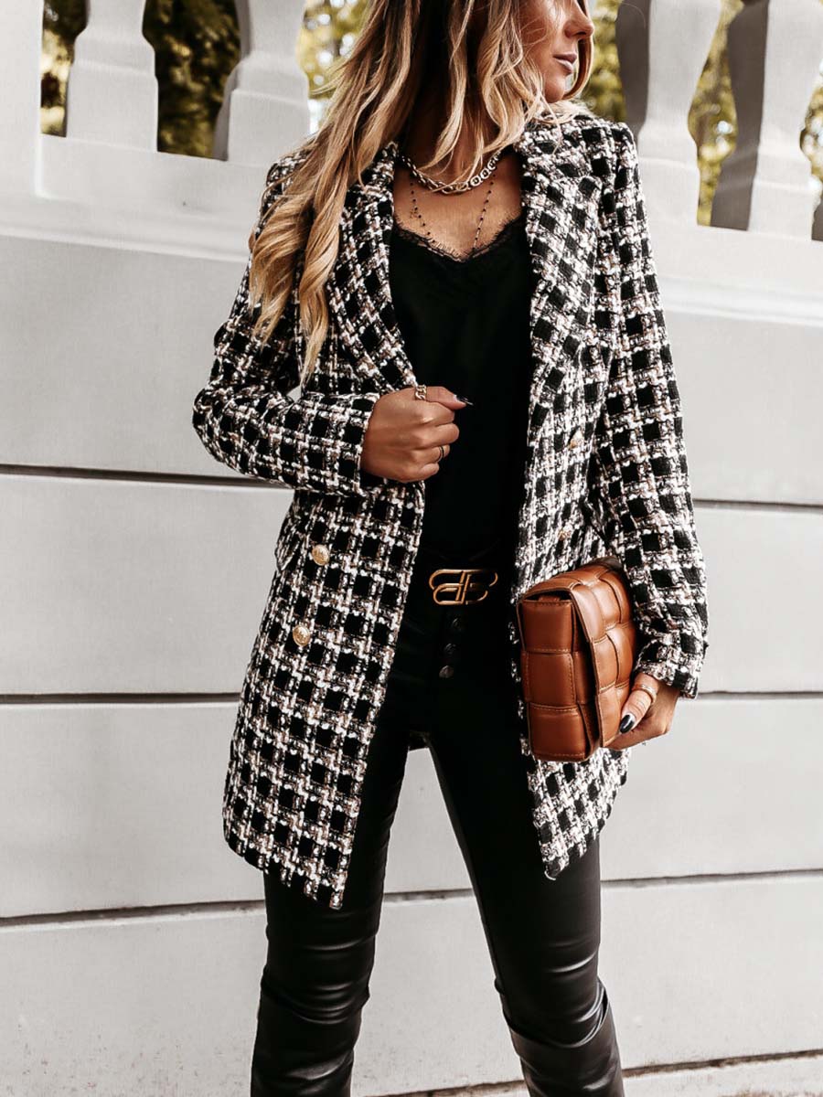 Suit Collar Double-Breasted Coat