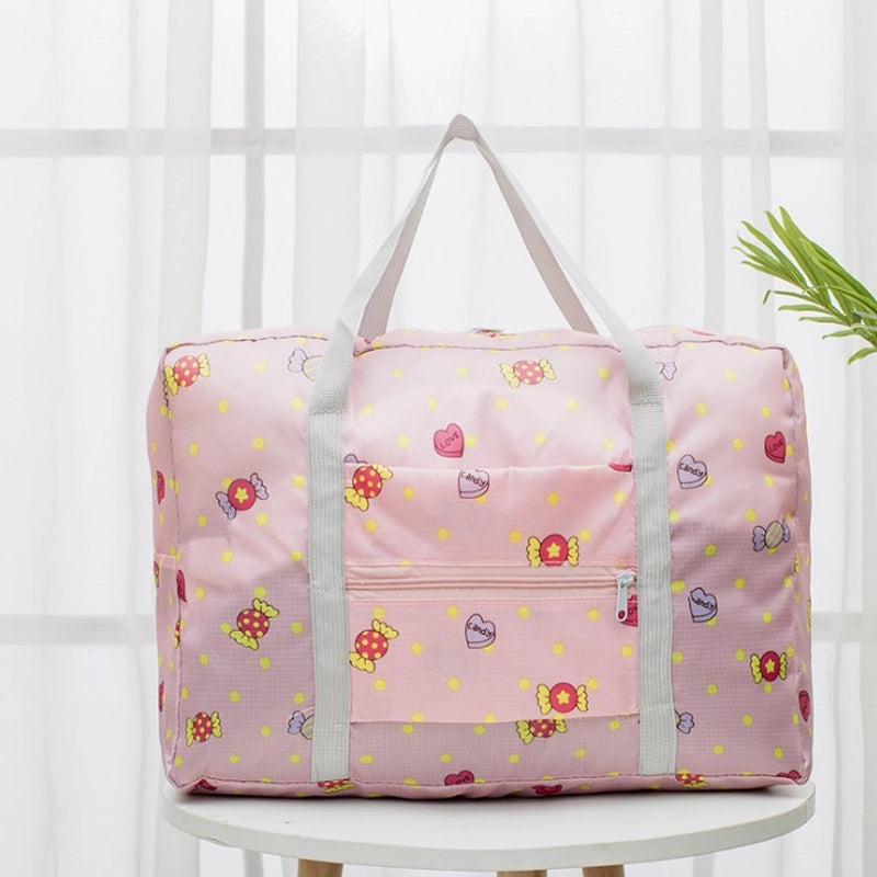 Travel Handbag Luggage Travel Storage Bag Large Capacity Shoulder Bag Waterproof Folding Bag Set Tie Rod For Hair