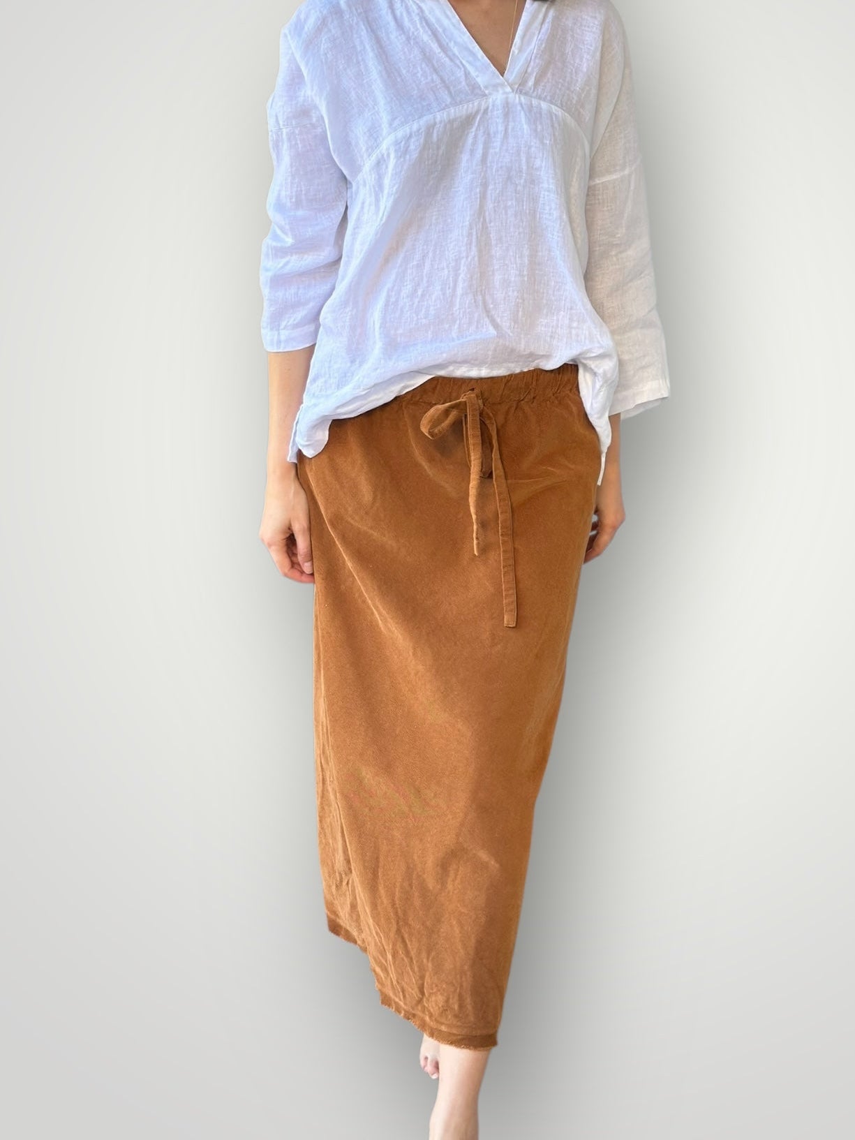 anthea skirt - caramel cord