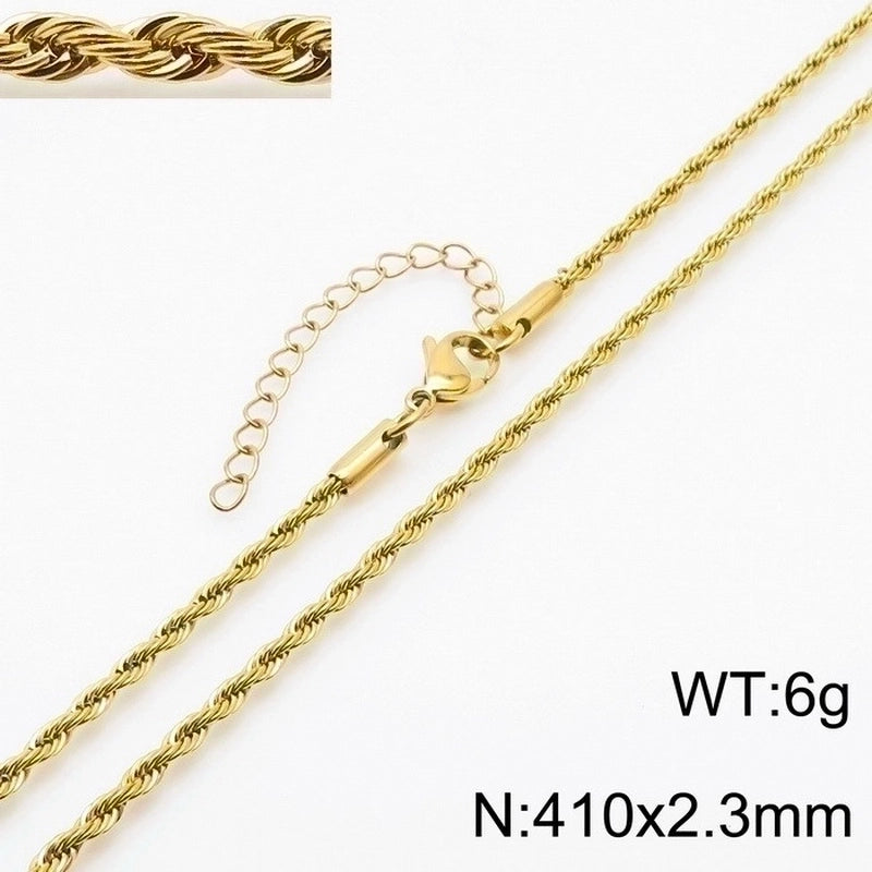 Minimalist Twist Stainless Steel Plating Necklace