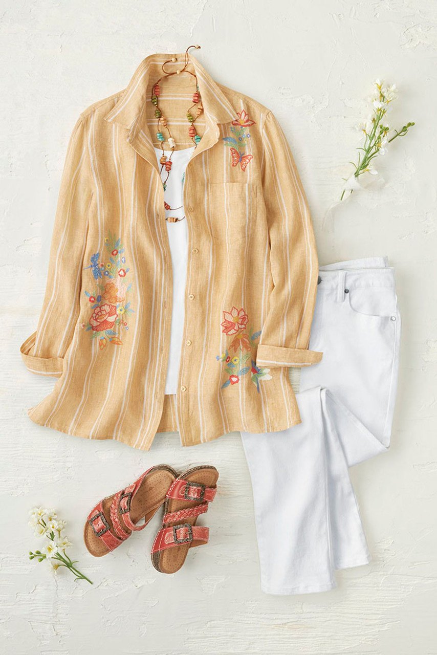 Spring Meadow Linen Big Shirt