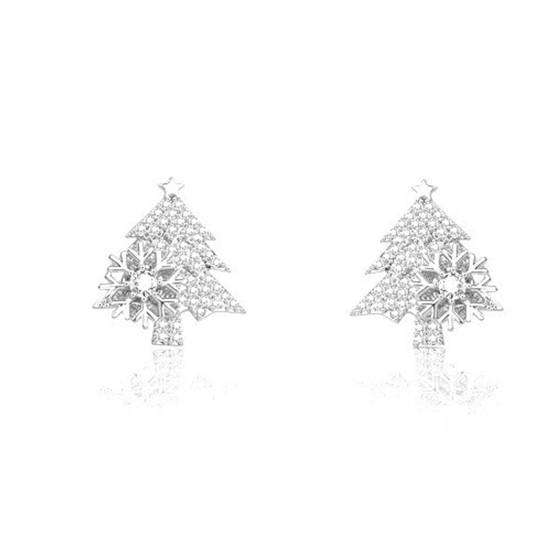 1 Pair Christmas Cute Christmas Tree Santa Claus Snowflake Copper Drop Earrings