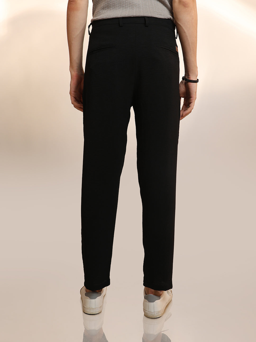 Solid Pleated Trousers
