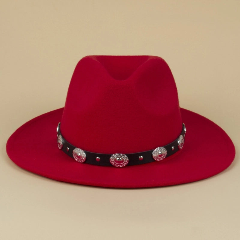 Silver Buckle Jazz Hat Punk Western Cowboy Hat Star Pattern Hat Five-pointed Star Small Hat Spot