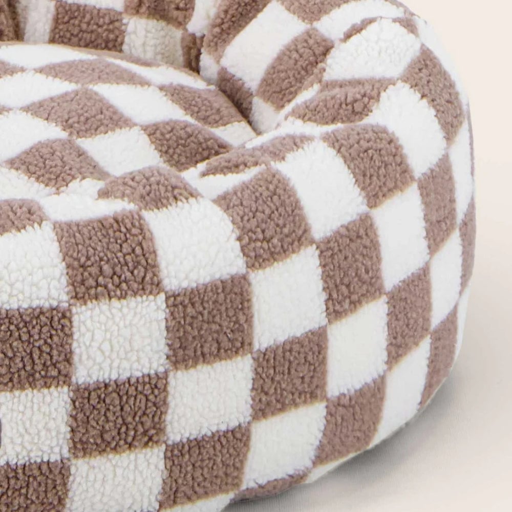 Floral Checkerboard Pet Bed