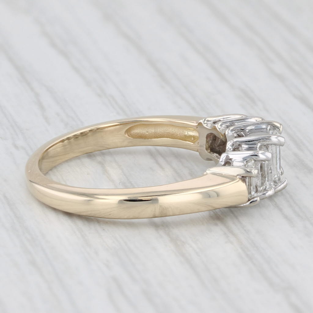 0.92ctw Diamond Ring 14k White Yellow Gold Size 6.5 Engagement